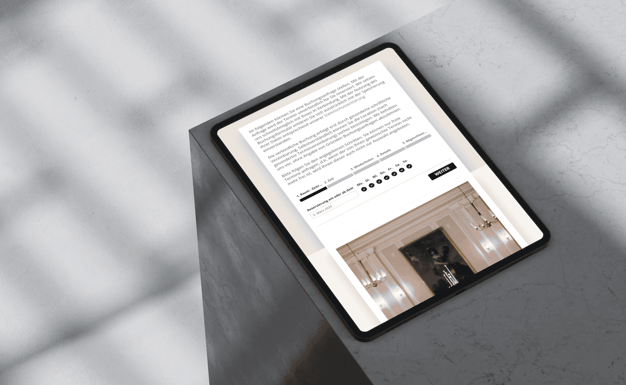 ipad mit Oberfläche von bookly - online-buchungssystem