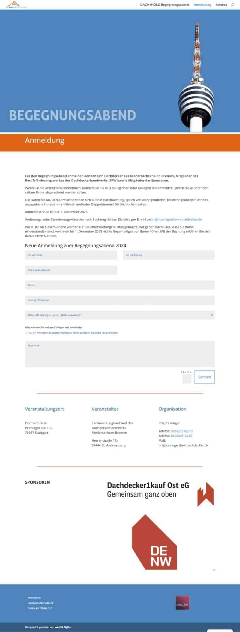 anmeldetool für veranstaltungen - begegnungsabend