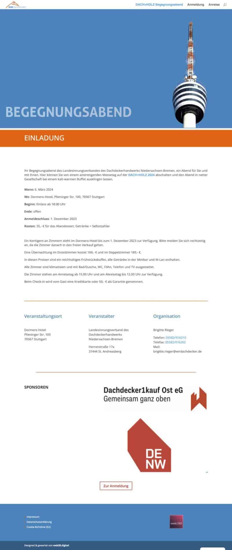 anmeldetool für veranstaltungen - begegnungsabend