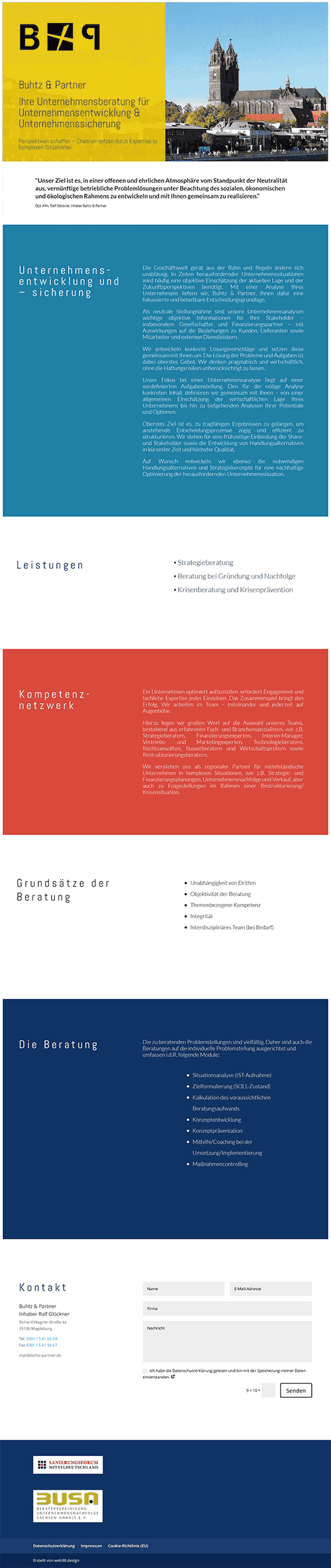 Buhtz & Partner Unternehmensberatung Homepage