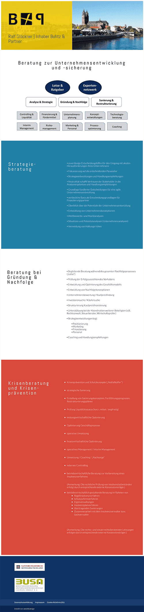 Buhtz & Partner Unternehmensberatung Homepage