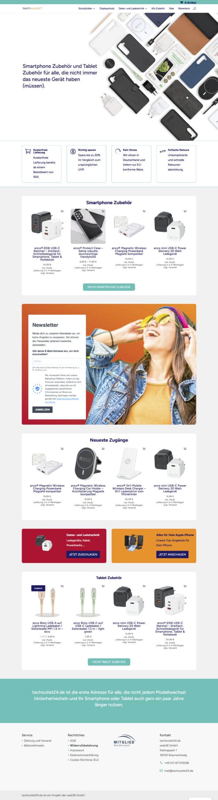 onlineshop erstellen lassen - techoutlet24 Kanzlei-Website für Steuerberater JvM Homepage
